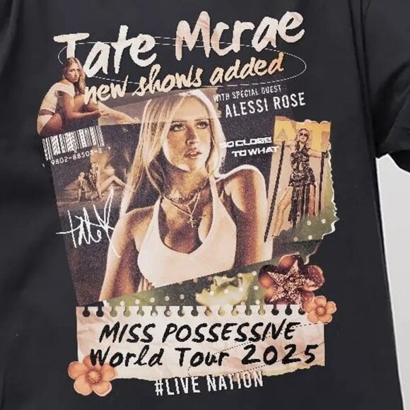 Tate Mcrae 2025 Concert Tee, Miss Possessive Tour 2025 T-Shirt 140 - Picture 2 of 5